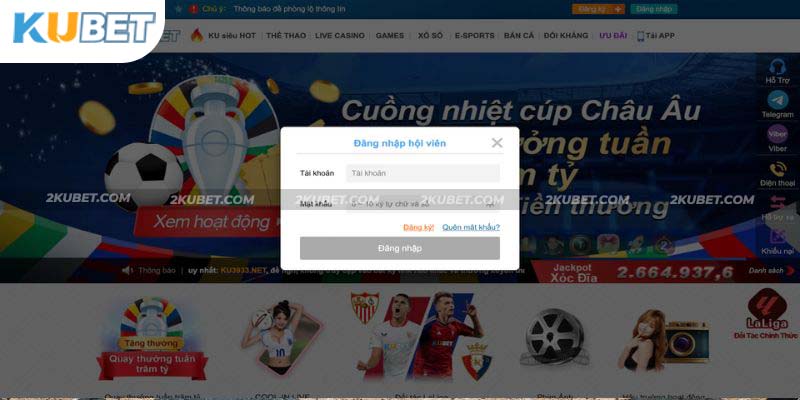 Đăng nhập trải bnghiệm ắn cá Kubet