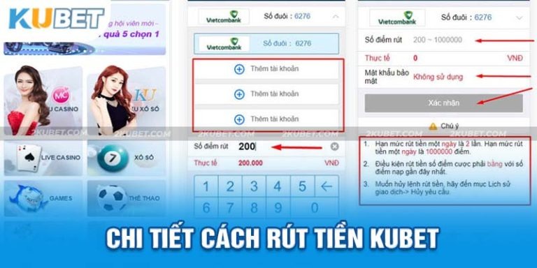 Những cách rút tiền Kubet phổ biến nhất hiện nay